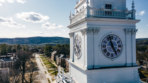 Drone image of Baker tower.
