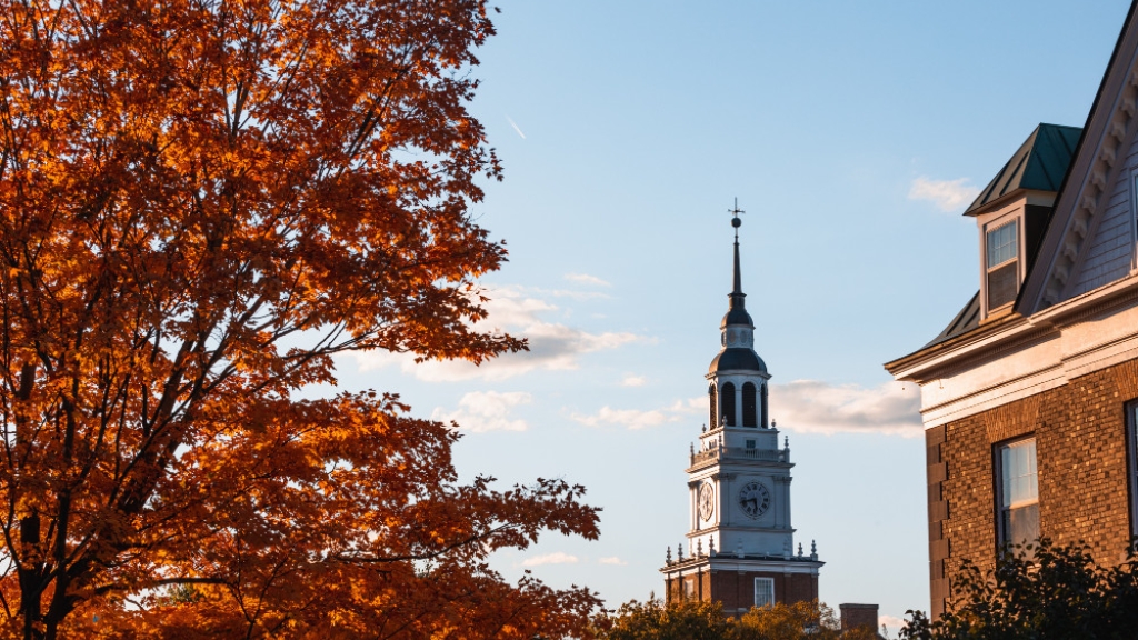 Baker Tower in the fall.