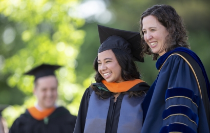 Alexis Abramson and an engineering graduate